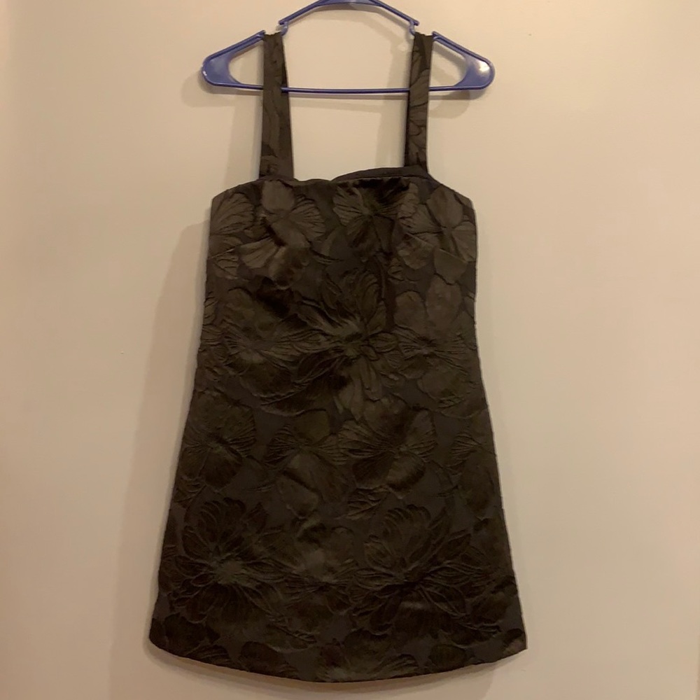 Black J.Crew faux-brocade convertible strapless dress. Size 6. NWT.